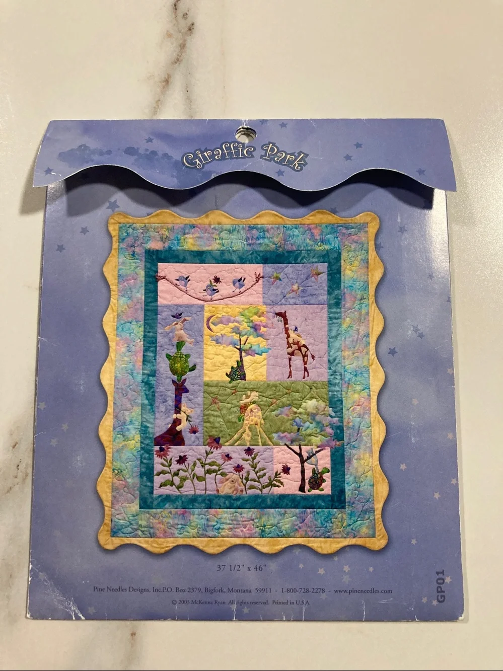 Giraffic Park Tippy Top Quilt Panel - block one McKenna Ryan